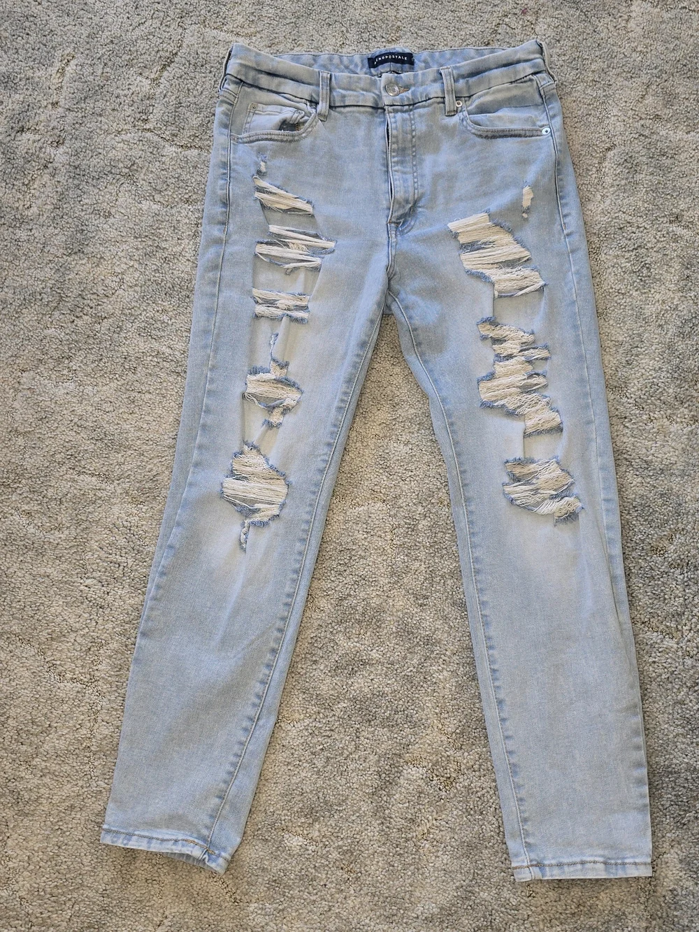 Light Wash Y2K Distressed Kids Aeropostale Jeans High Rise Jegging *0038